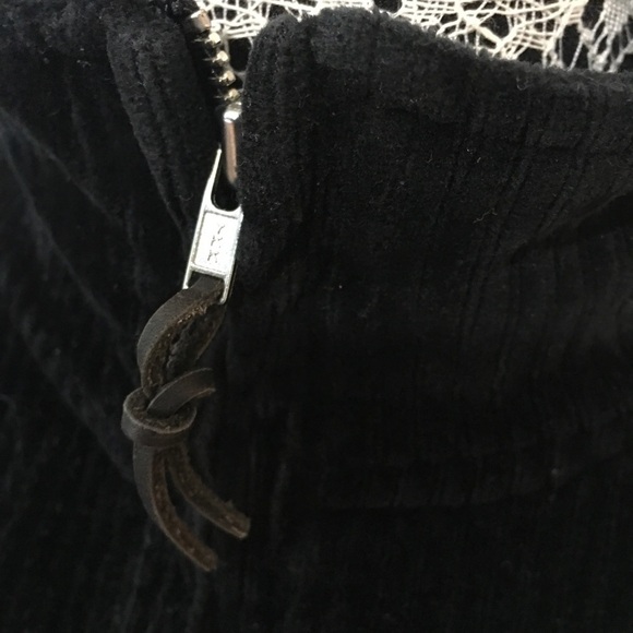 𝅺Lauren Ralph Lauren 1/4 zip sweater black rib knit cotton spandex - Picture 3 of 7